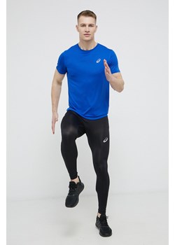 Asics legginsy do biegania męskie kolor czarny gładkie ze sklepu ANSWEAR.com w kategorii Spodnie męskie - zdjęcie 152324009