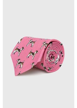 Polo Ralph Lauren krawat lniany kolor różowy ze sklepu ANSWEAR.com w kategorii Krawaty - zdjęcie 152324049