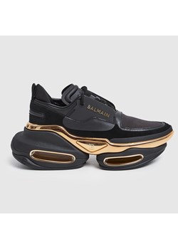 BALMAIN - Sneakersy skórzane damskie czarno-złote B-BOLD ze sklepu outfit.pl w kategorii Buty sportowe damskie - zdjęcie 152336429