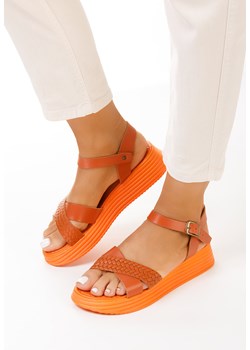 Pomarańczowe sandały damskie skórzane Agueda ze sklepu Zapatos w kategorii Sandały damskie - zdjęcie 152378826