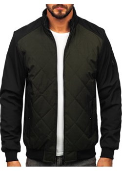 Khaki pikowana kurtka męska przejściowa Denley 84M3022 ze sklepu Denley w kategorii Kurtki męskie - zdjęcie 152391655
