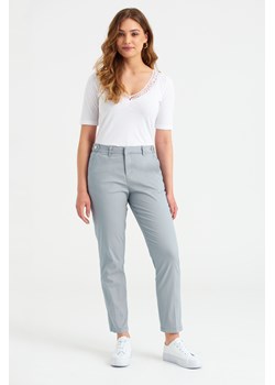 Bawełniane, szare spodnie z ozdobnymi guzikami ze sklepu Greenpoint.pl w kategorii Spodnie damskie - zdjęcie 152395399