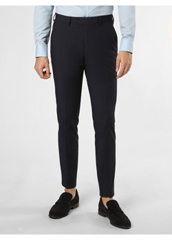 Mc Earl Męskie spodnie od garnituru modułowego Mężczyźni Slim Fit granatowy wypukły wzór tkaniny ze sklepu vangraaf w kategorii Spodnie męskie - zdjęcie 152416759