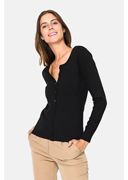WILLIAM DE FAYE Kardigan z kaszmirem i jedwabiem - Czarny - Kobieta - 2XL(2XL) ze sklepu Halfprice w kategorii Swetry damskie - zdjęcie 152433069