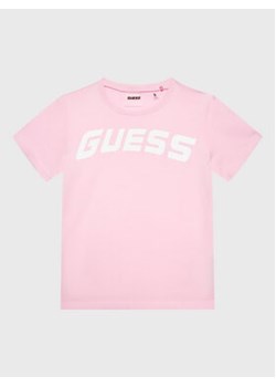 Guess T-Shirt J3RI39 I3Z14 Różowy Regular Fit ze sklepu MODIVO w kategorii Bluzki dziewczęce - zdjęcie 152501408