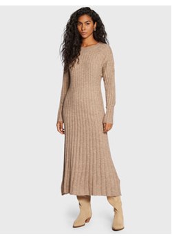 Gina Tricot Sukienka dzianinowa Blanca 17577 Beżowy Regular Fit ze sklepu MODIVO w kategorii Sukienki - zdjęcie 152501445