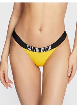 Calvin Klein Swimwear Dół od bikini Intense Power KW0KW01727 Żółty ze sklepu MODIVO w kategorii Stroje kąpielowe - zdjęcie 152503775