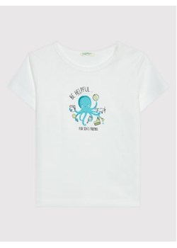 United Colors Of Benetton T-Shirt 3I1XA100P Biały Regular Fit ze sklepu MODIVO w kategorii Koszulki niemowlęce - zdjęcie 152503995