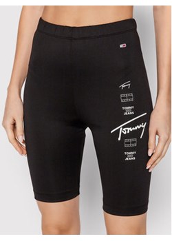 Tommy Jeans Szorty sportowe Logo Repeat Cycle DW0DW12057 Czarny Slim Fit ze sklepu MODIVO w kategorii Szorty - zdjęcie 152512508