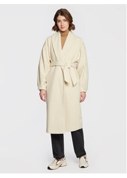 American Vintage Płaszcz wełniany Karabay KARA17BH22 Écru Relaxed Fit ze sklepu MODIVO w kategorii Płaszcze damskie - zdjęcie 152512945