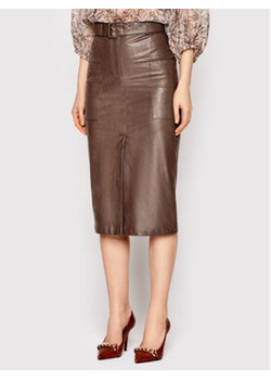 Sisley Spódnica z imitacji skóry 48WPL0009 Brązowy Regular Fit ze sklepu MODIVO w kategorii Spódnice - zdjęcie 152515768
