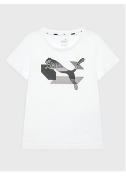 Puma T-Shirt Alpha Graphic 670101 Biały Regular Fit ze sklepu MODIVO w kategorii T-shirty chłopięce - zdjęcie 152523906