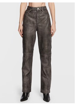Remain Spodnie skórzane Lynn RM1819 Czarny Regular Fit ze sklepu MODIVO w kategorii Spodnie damskie - zdjęcie 152531316