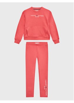 Tommy Hilfiger Dres Essential KG0KG07042 D Różowy Regular Fit ze sklepu MODIVO w kategorii Dresy dziewczęce - zdjęcie 152536047