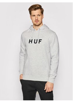 HUF Bluza Essentials Og Logo PF00099 Szary Regular Fit ze sklepu MODIVO w kategorii Bluzy męskie - zdjęcie 152549008