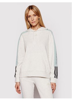 adidas Bluza Essentials Logo Colorblock GL1445 Szary Regular Fit ze sklepu MODIVO w kategorii Bluzy damskie - zdjęcie 152549099