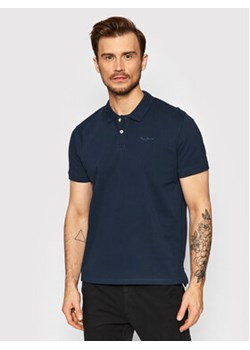 Pepe Jeans Polo Vincent PM541824 Granatowy Slim Fit ze sklepu MODIVO w kategorii T-shirty męskie - zdjęcie 152549759