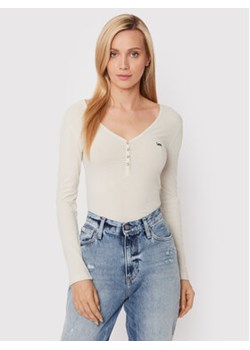 Lee Bluzka Henley L40FIPDN Biały Slim Fit ze sklepu MODIVO w kategorii Bluzki damskie - zdjęcie 152555235