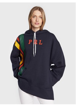 Polo Ralph Lauren Bluza 211873074001 Granatowy Oversize ze sklepu MODIVO w kategorii Bluzy damskie - zdjęcie 152573508