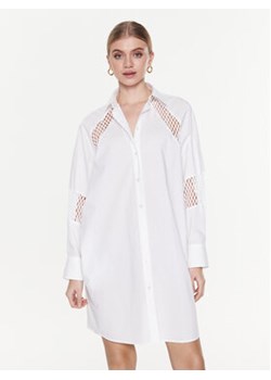 MSGM Sukienka koszulowa 3441MDA183 237125 Biały Regular Fit ze sklepu MODIVO w kategorii Sukienki - zdjęcie 152576809