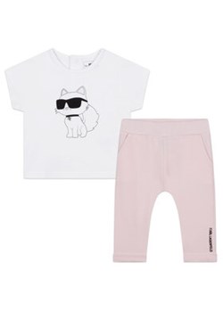 KARL LAGERFELD Komplet t-shirt i spodnie Z98127 Biały Regular Fit ze sklepu MODIVO w kategorii Odzież dla niemowląt - zdjęcie 152586765