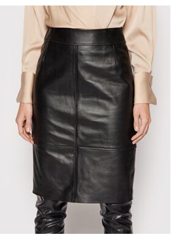 Boss Spódnica skórzana Selrita5 50460741 Czarny Regular Fit ze sklepu MODIVO w kategorii Spódnice - zdjęcie 152587328