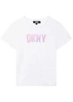 DKNY T-Shirt D35S85 D Biały Regular Fit ze sklepu MODIVO w kategorii Bluzki dziewczęce - zdjęcie 152592217