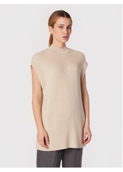 Moss Copenhagen Sweter Magnea Rachelle 16900 Beżowy Regular Fit ze sklepu MODIVO w kategorii Kamizelki damskie - zdjęcie 152600267