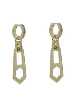 Luv AJ Kolczyki Zipper Hoops HOL22-E-ZH-G Złoty ze sklepu MODIVO w kategorii Kolczyki - zdjęcie 152605277