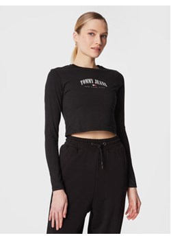 Tommy Jeans Bluzka Essential Logo DW0DW14911 Czarny Regular Fit ze sklepu MODIVO w kategorii Bluzki damskie - zdjęcie 152605588
