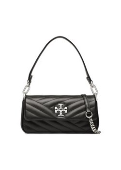 Tory Burch Torebka Kira Chevron Small Flap Shoulder Bag 90456 Czarny ze sklepu MODIVO w kategorii Kopertówki - zdjęcie 152620157