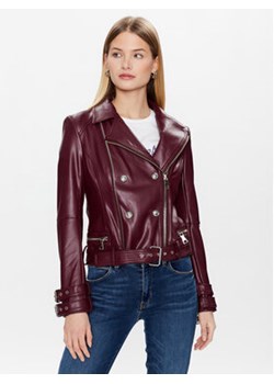 Guess Kurtka z imitacji skóry Olivia W1GL01 R8S32 Bordowy Regular Fit ze sklepu MODIVO w kategorii Kurtki damskie - zdjęcie 152621116