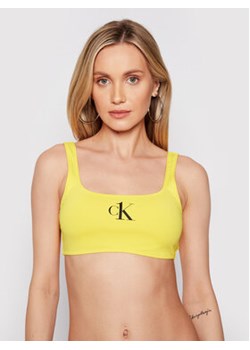 Calvin Klein Swimwear Góra od bikini KW0KW01404 Żółty ze sklepu MODIVO w kategorii Stroje kąpielowe - zdjęcie 152622575