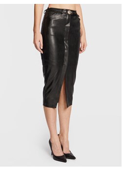Babylon Spódnica z imitacji skóry R_E00164 Czarny Slim Fit ze sklepu MODIVO w kategorii Spódnice - zdjęcie 152629378
