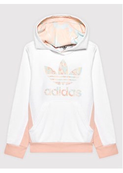 adidas Bluza Marble Logo Graphic Print H22628 Biały Regular Fit ze sklepu MODIVO w kategorii Bluzy dziewczęce - zdjęcie 152632865