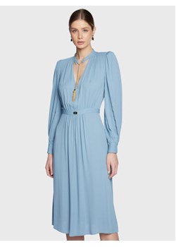 Elisabetta Franchi Sukienka koktajlowa AB-324-31E2-V450 Niebieski Regular Fit ze sklepu MODIVO w kategorii Sukienki - zdjęcie 152634175