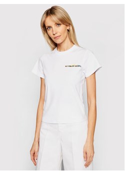 Victoria Victoria Beckham T-Shirt Organic Single 2221JTS002507A Biały Regular Fit ze sklepu MODIVO w kategorii Bluzki damskie - zdjęcie 152635949