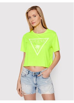 Guess T-Shirt E02I01 KB9I0 Zielony Regular Fit ze sklepu MODIVO w kategorii Bluzki damskie - zdjęcie 152635969