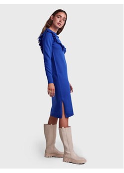 YAS Sukienka dzianinowa Hello 26028127 Niebieski Regular Fit ze sklepu MODIVO w kategorii Sukienki - zdjęcie 152638615