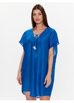 TWINSET Sukienka plażowa 231LM2MAA Niebieski Relaxed Fit ze sklepu MODIVO w kategorii Odzież plażowa - zdjęcie 152649786