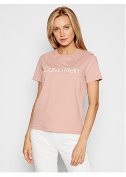 Calvin Klein T-Shirt Core Logo K20K202142 Różowy Regular Fit ze sklepu MODIVO w kategorii Bluzki damskie - zdjęcie 152652555