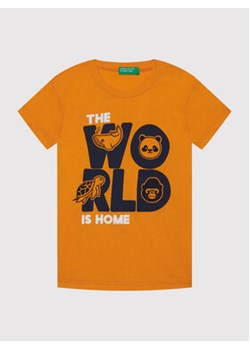 United Colors Of Benetton T-Shirt 3096C15AY Pomarańczowy Regular Fit ze sklepu MODIVO w kategorii Koszulki niemowlęce - zdjęcie 152655147