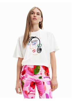 Desigual T-Shirt Face 23SWTKBU Biały Regular Fit ze sklepu MODIVO w kategorii Bluzki damskie - zdjęcie 152658505