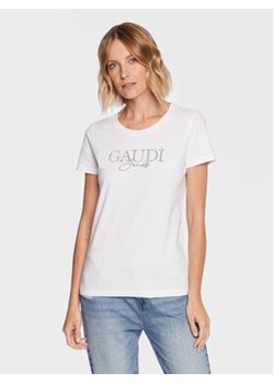 Gaudi Jeans T-Shirt 311BD64053 Biały Regular Fit ze sklepu MODIVO w kategorii Bluzki damskie - zdjęcie 152659157