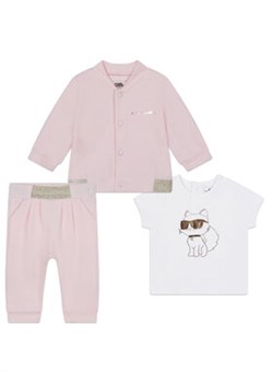 KARL LAGERFELD Komplet t-shirt, bluza i spodnie Z98137 Różowy Regular Fit ze sklepu MODIVO w kategorii Odzież dla niemowląt - zdjęcie 152660226