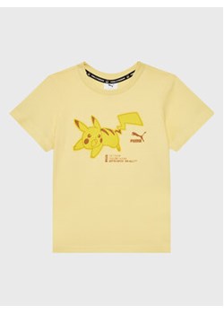 Puma T-Shirt Pokemon 536429 Żółty Regular Fit ze sklepu MODIVO w kategorii T-shirty chłopięce - zdjęcie 152671336