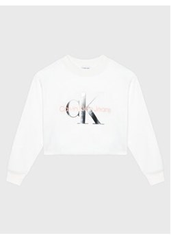 Calvin Klein Crew Neck Gradient Monogram Sweatshirt, White (6Y)