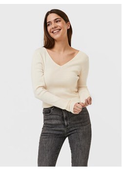 Vero Moda Sweter Gold 10257154 Beżowy Slim Fit ze sklepu MODIVO w kategorii Swetry damskie - zdjęcie 152681865