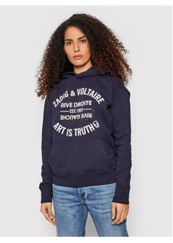 Zadig&Voltaire Bluza Spencer Blanson Strass WKTS7104F Granatowy Relaxed Fit ze sklepu MODIVO w kategorii Bluzy damskie - zdjęcie 152685556