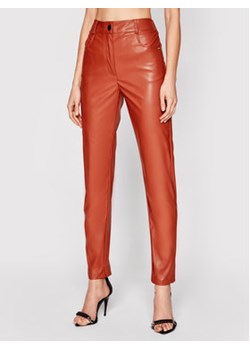 Silvian Heach Spodnie z imitacji skóry Steeval PGP21331PA Brązowy Slim Fit ze sklepu MODIVO w kategorii Spodnie damskie - zdjęcie 152685748